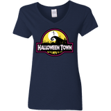 T-Shirts Navy / S Halloween Town Women's V-Neck T-Shirt