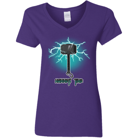 T-Shirts Purple / S Hammer Time Women's V-Neck T-Shirt