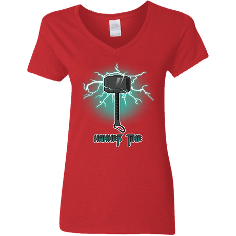 T-Shirts Red / S Hammer Time Women's V-Neck T-Shirt