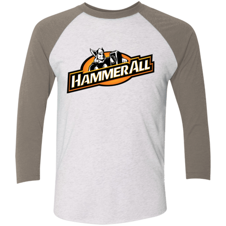 T-Shirts Heather White/Vintage Grey / X-Small Hammerall Men's Triblend 3/4 Sleeve