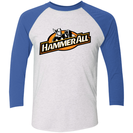 T-Shirts Heather White/Vintage Royal / X-Small Hammerall Men's Triblend 3/4 Sleeve