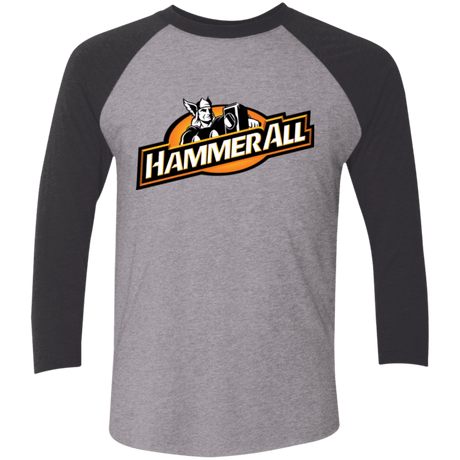 T-Shirts Premium Heather/ Vintage Black / X-Small Hammerall Men's Triblend 3/4 Sleeve