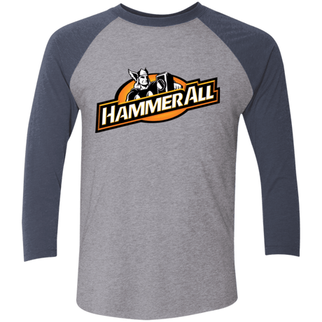 T-Shirts Premium Heather/ Vintage Navy / X-Small Hammerall Men's Triblend 3/4 Sleeve