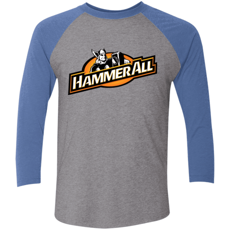 T-Shirts Premium Heather/ Vintage Royal / X-Small Hammerall Men's Triblend 3/4 Sleeve