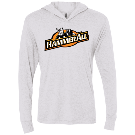T-Shirts Heather White / X-Small Hammerall Triblend Long Sleeve Hoodie Tee