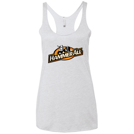 T-Shirts Heather White / X-Small Hammerall Women's Triblend Racerback Tank