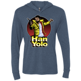T-Shirts Indigo / X-Small Han Yolo Triblend Long Sleeve Hoodie Tee