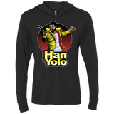 T-Shirts Vintage Black / X-Small Han Yolo Triblend Long Sleeve Hoodie Tee