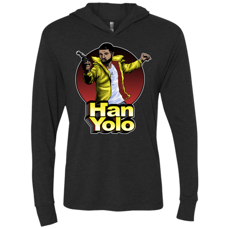 T-Shirts Vintage Black / X-Small Han Yolo Triblend Long Sleeve Hoodie Tee