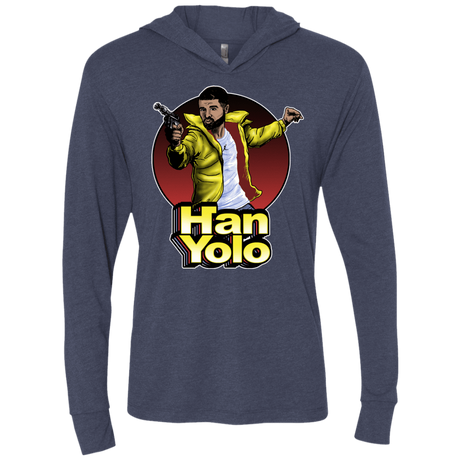 T-Shirts Vintage Navy / X-Small Han Yolo Triblend Long Sleeve Hoodie Tee