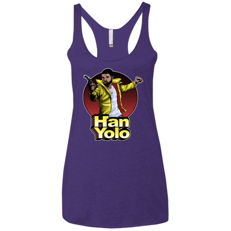 T-Shirts Purple Rush / X-Small Han Yolo Women's Triblend Racerback Tank