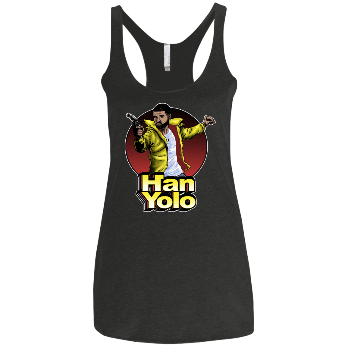 T-Shirts Vintage Black / X-Small Han Yolo Women's Triblend Racerback Tank