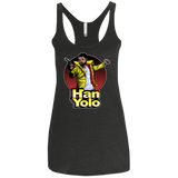 T-Shirts Vintage Black / X-Small Han Yolo Women's Triblend Racerback Tank