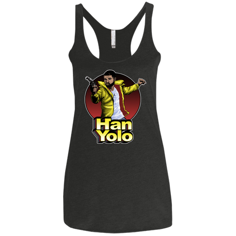 T-Shirts Vintage Black / X-Small Han Yolo Women's Triblend Racerback Tank