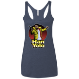 T-Shirts Vintage Navy / X-Small Han Yolo Women's Triblend Racerback Tank