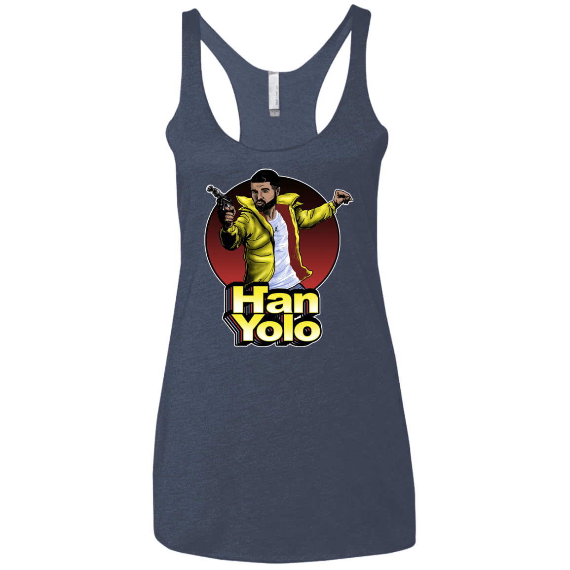T-Shirts Vintage Navy / X-Small Han Yolo Women's Triblend Racerback Tank