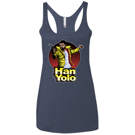 T-Shirts Vintage Navy / X-Small Han Yolo Women's Triblend Racerback Tank