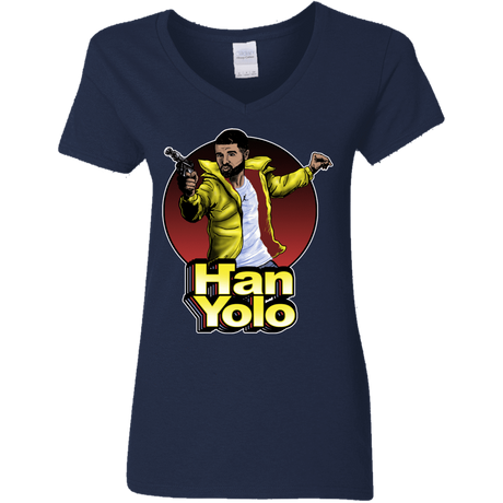 T-Shirts Navy / S Han Yolo Women's V-Neck T-Shirt