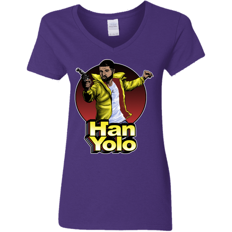 T-Shirts Purple / S Han Yolo Women's V-Neck T-Shirt