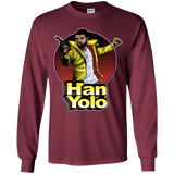 T-Shirts Maroon / YS Han Yolo Youth Long Sleeve T-Shirt