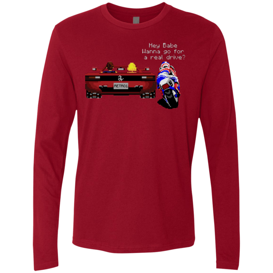 T-Shirts Cardinal / Small Hang On to Outrun Men's Premium Long Sleeve