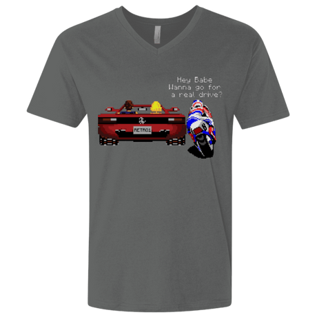 T-Shirts Heavy Metal / X-Small Hang On to Outrun Men's Premium V-Neck