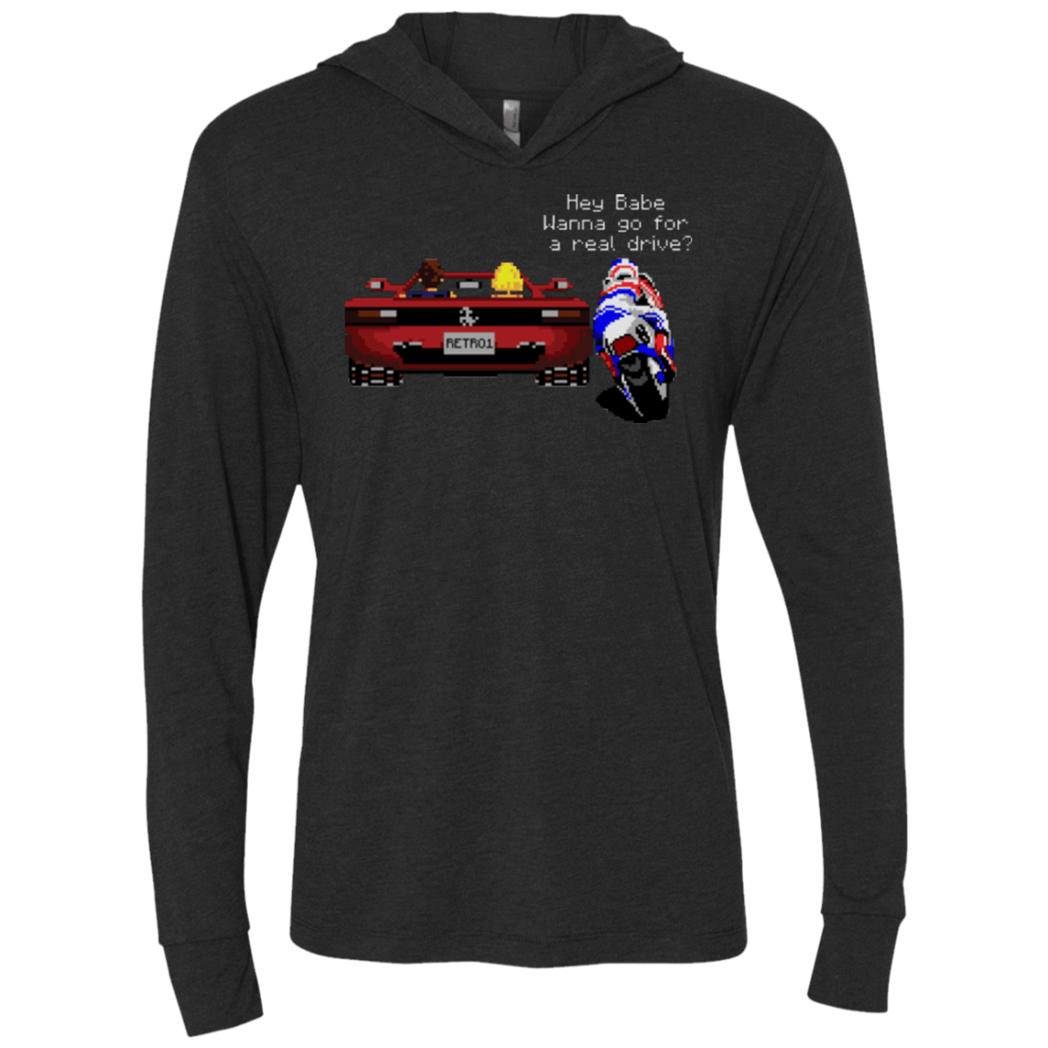 T-Shirts Vintage Black / X-Small Hang On to Outrun Triblend Long Sleeve Hoodie Tee