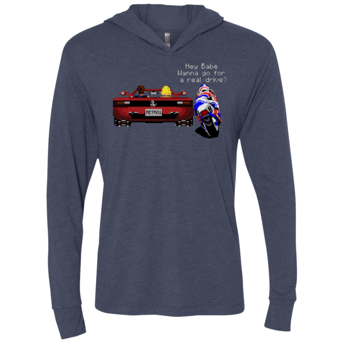 T-Shirts Vintage Navy / X-Small Hang On to Outrun Triblend Long Sleeve Hoodie Tee