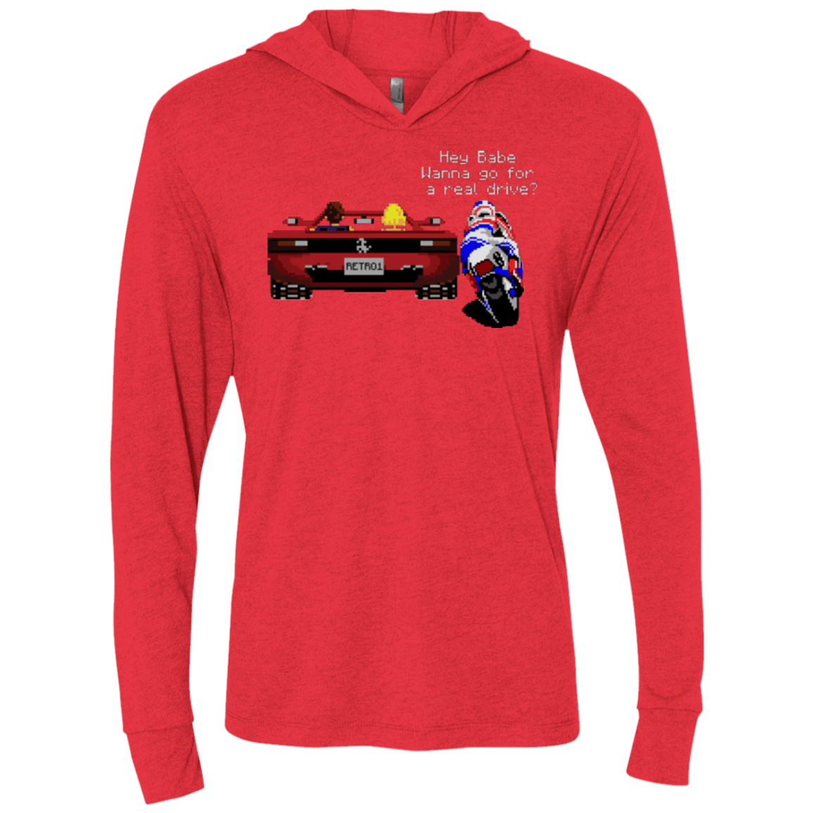 T-Shirts Vintage Red / X-Small Hang On to Outrun Triblend Long Sleeve Hoodie Tee