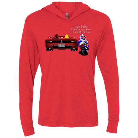 T-Shirts Vintage Red / X-Small Hang On to Outrun Triblend Long Sleeve Hoodie Tee