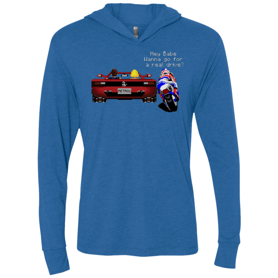 T-Shirts Vintage Royal / X-Small Hang On to Outrun Triblend Long Sleeve Hoodie Tee