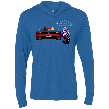 T-Shirts Vintage Royal / X-Small Hang On to Outrun Triblend Long Sleeve Hoodie Tee