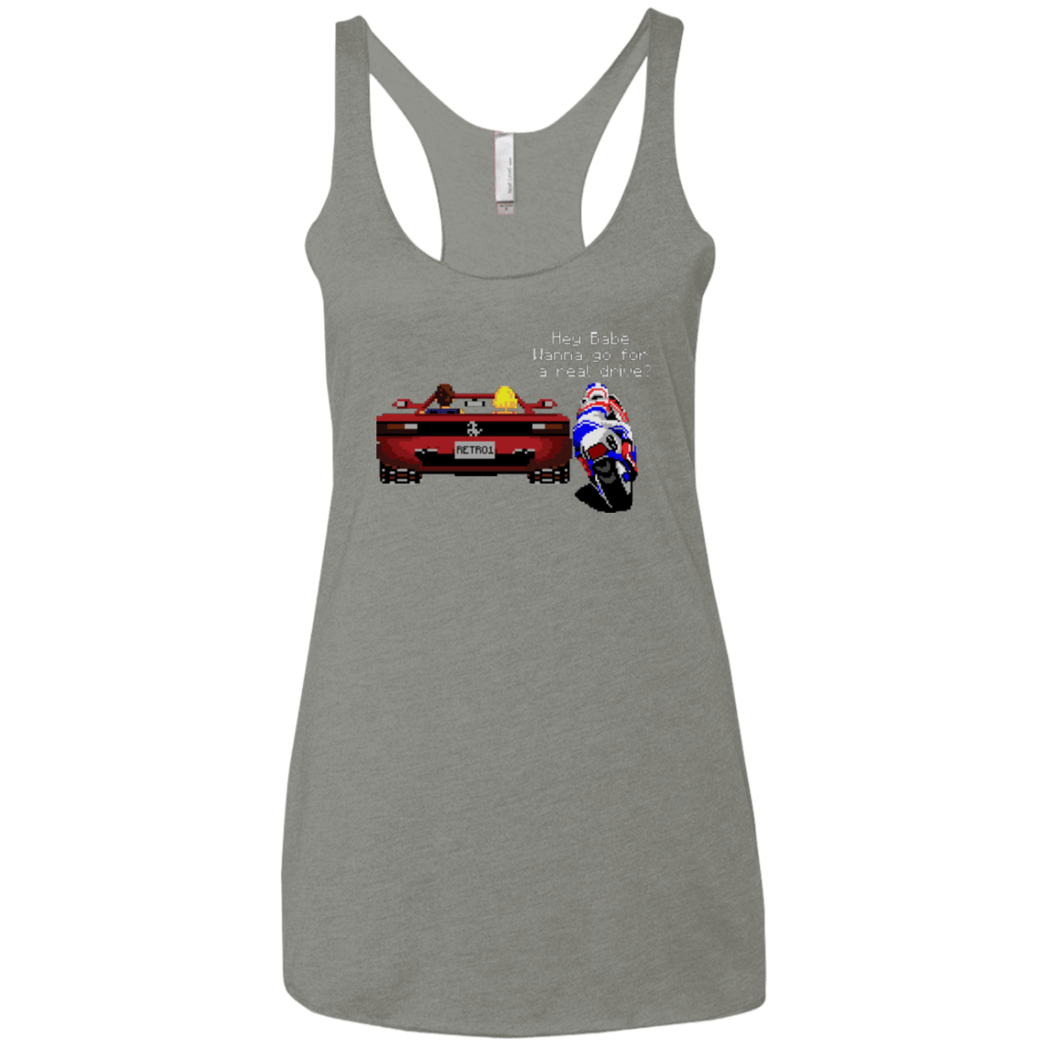 T-Shirts Venetian Grey / X-Small Hang On to Outrun Women's Triblend Racerback Tank