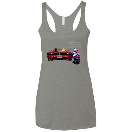 T-Shirts Venetian Grey / X-Small Hang On to Outrun Women's Triblend Racerback Tank