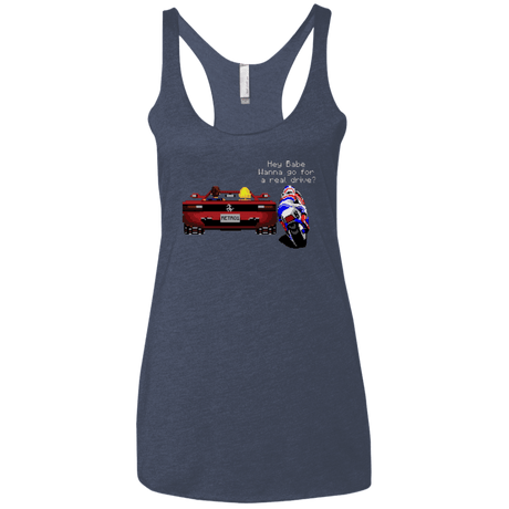 T-Shirts Vintage Navy / X-Small Hang On to Outrun Women's Triblend Racerback Tank