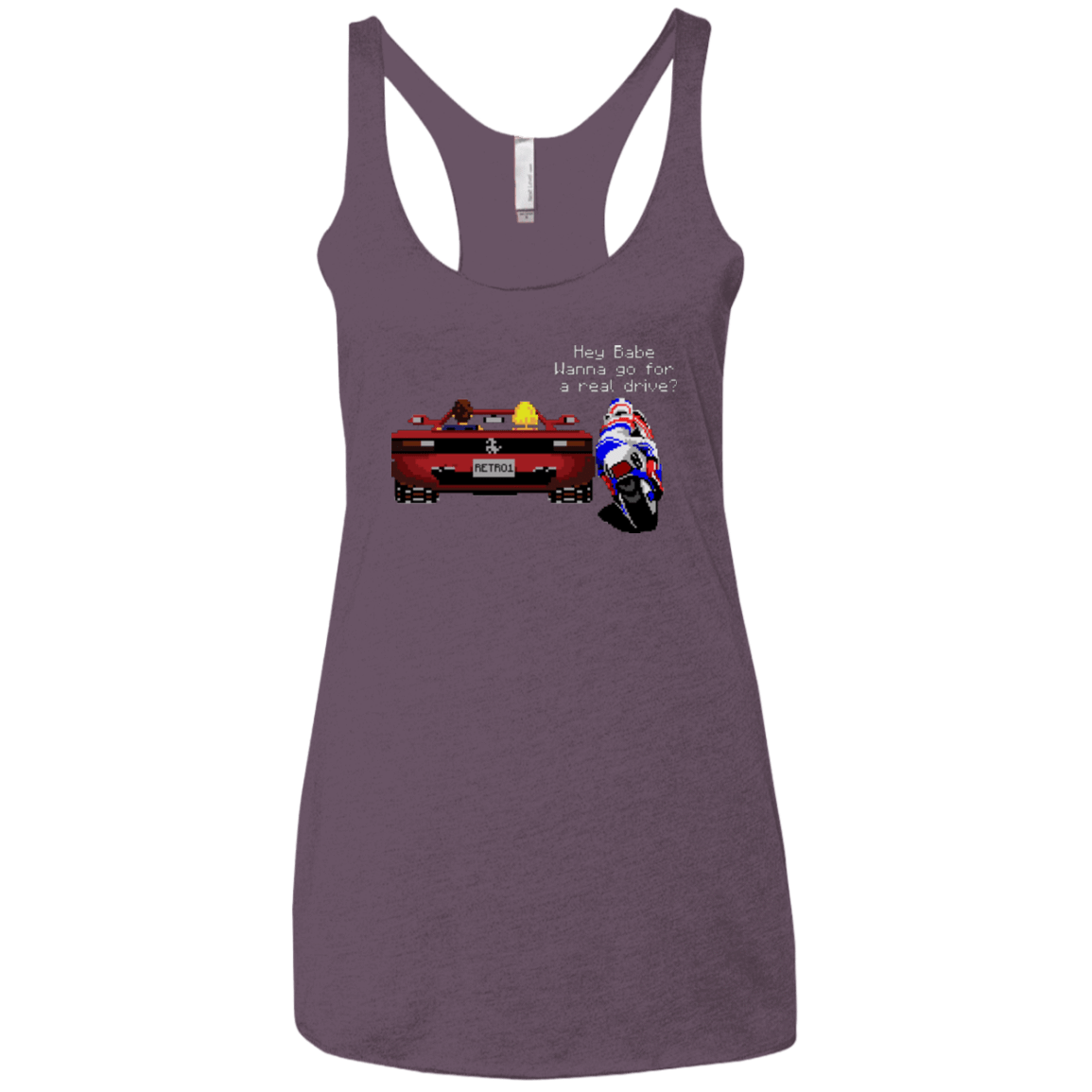 T-Shirts Vintage Purple / X-Small Hang On to Outrun Women's Triblend Racerback Tank