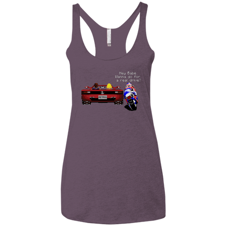 T-Shirts Vintage Purple / X-Small Hang On to Outrun Women's Triblend Racerback Tank