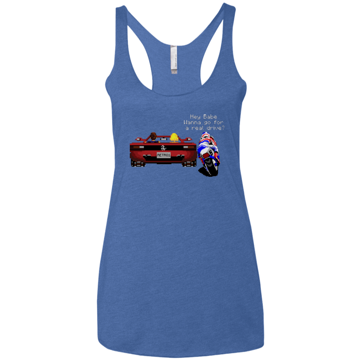 T-Shirts Vintage Royal / X-Small Hang On to Outrun Women's Triblend Racerback Tank
