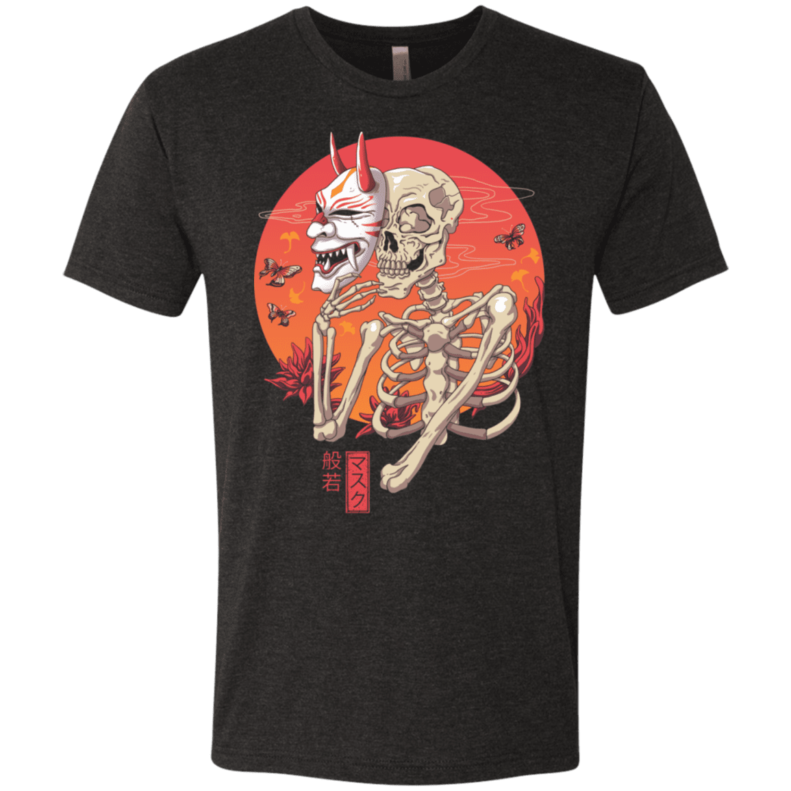 T-Shirts Vintage Black / S Hannya Yokai Mask Men's Triblend T-Shirt