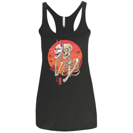 T-Shirts Vintage Black / X-Small Hannya Yokai Mask Women's Triblend Racerback Tank