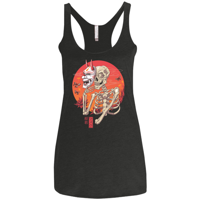 T-Shirts Vintage Black / X-Small Hannya Yokai Mask Women's Triblend Racerback Tank