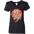 T-Shirts Black / S Hannya Yokai Mask Women's V-Neck T-Shirt