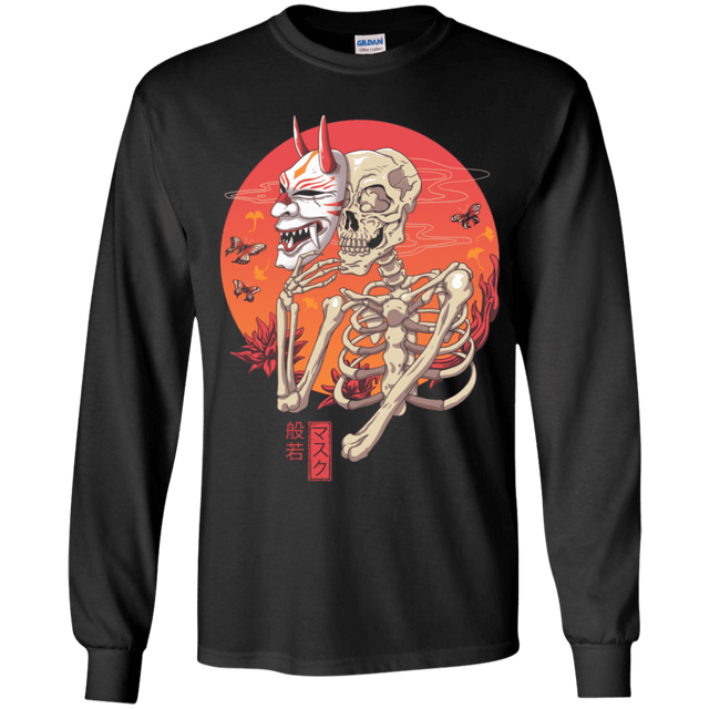T-Shirts Black / YS Hannya Yokai Mask Youth Long Sleeve T-Shirt
