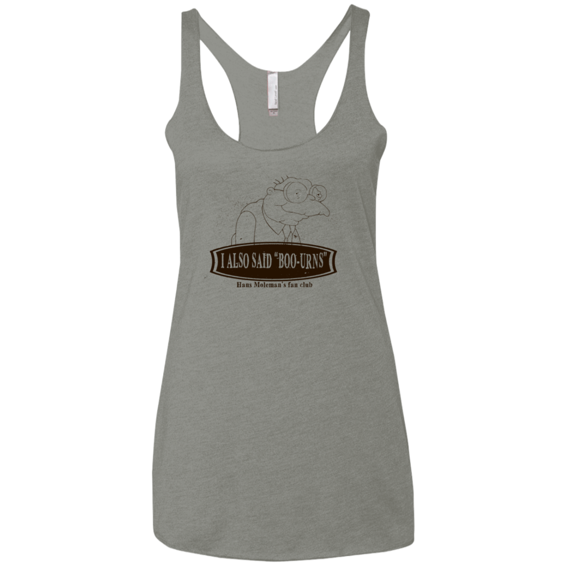 T-Shirts Venetian Grey / X-Small Hans Moleman Fans Club Women's Triblend Racerback Tank