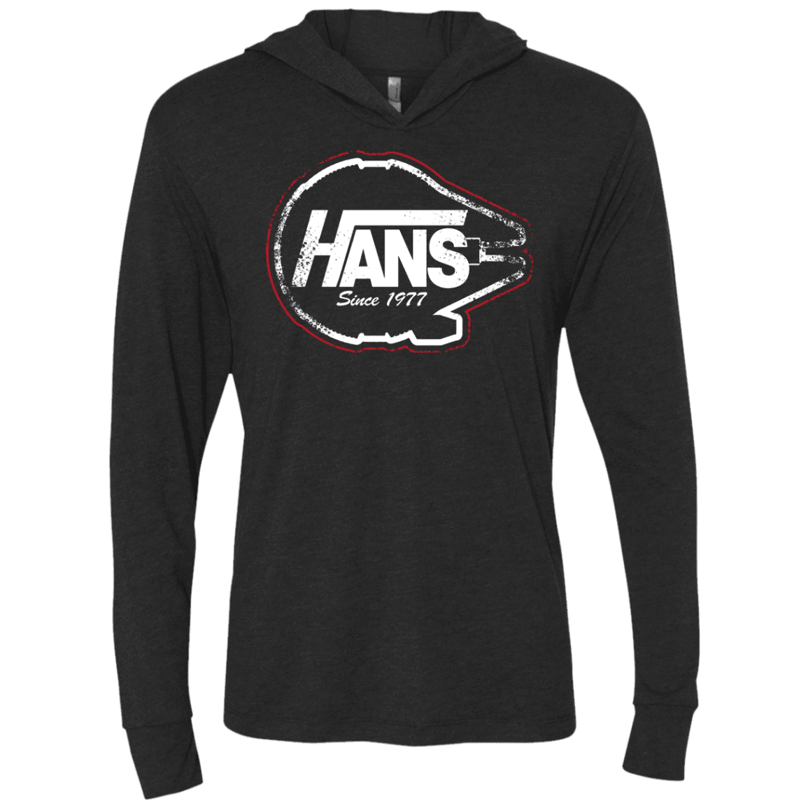 T-Shirts Vintage Black / X-Small Hans Triblend Long Sleeve Hoodie Tee