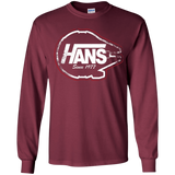 T-Shirts Maroon / YS Hans Youth Long Sleeve T-Shirt