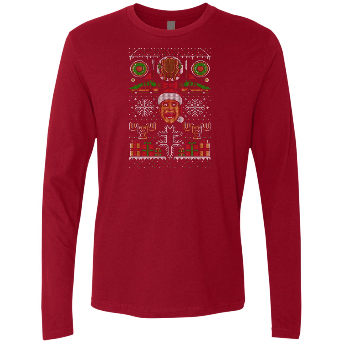 T-Shirts Cardinal / Small Hap Hap Happiest Christmas Men's Premium Long Sleeve