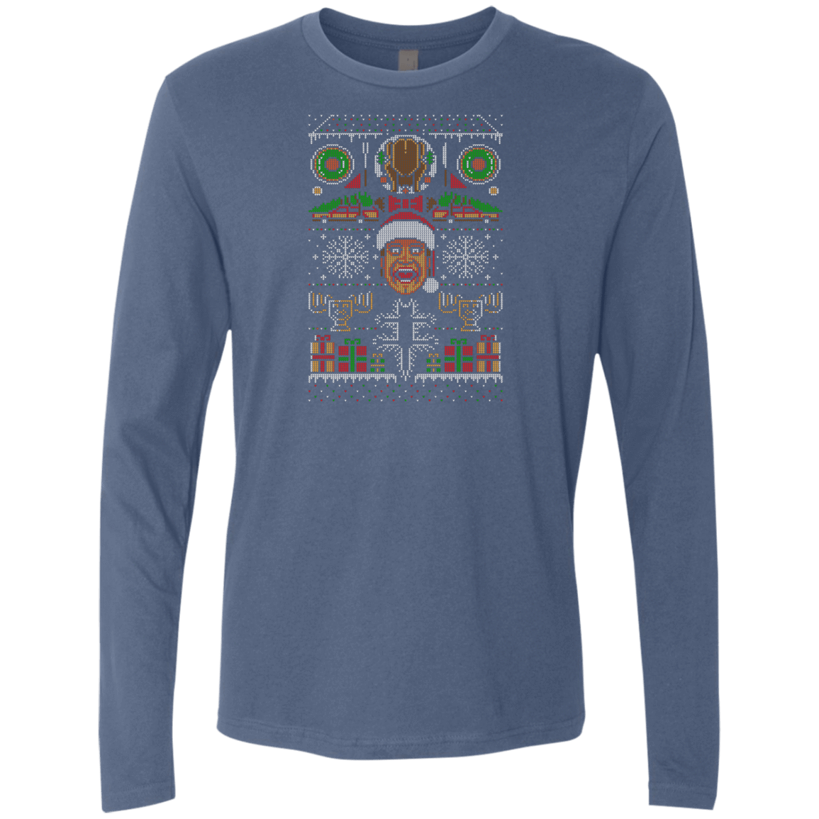 T-Shirts Indigo / Small Hap Hap Happiest Christmas Men's Premium Long Sleeve