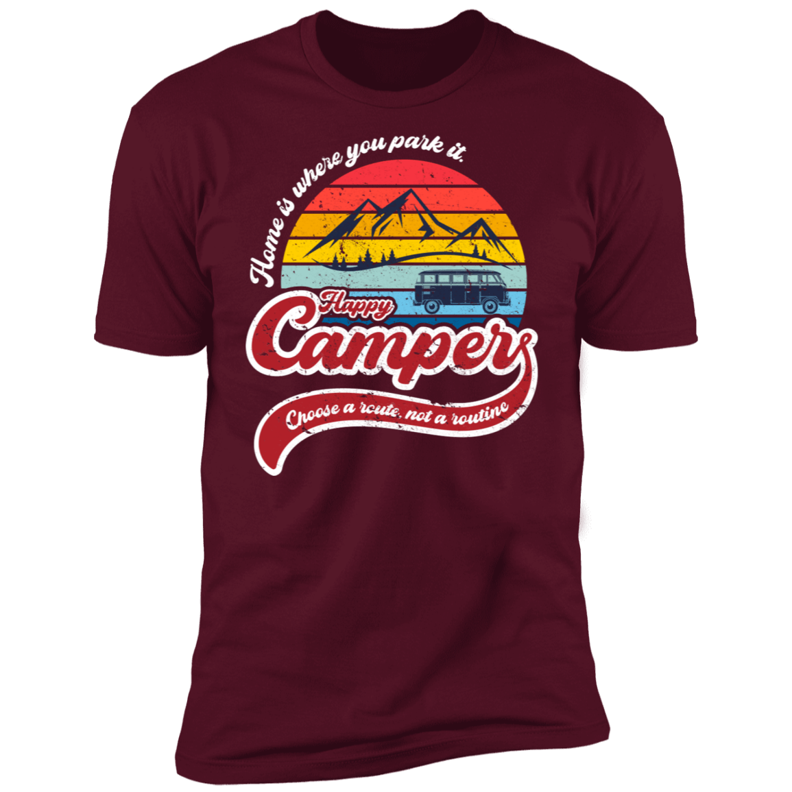T-Shirts Maroon / S Happy Camper Men's Premium T-Shirt