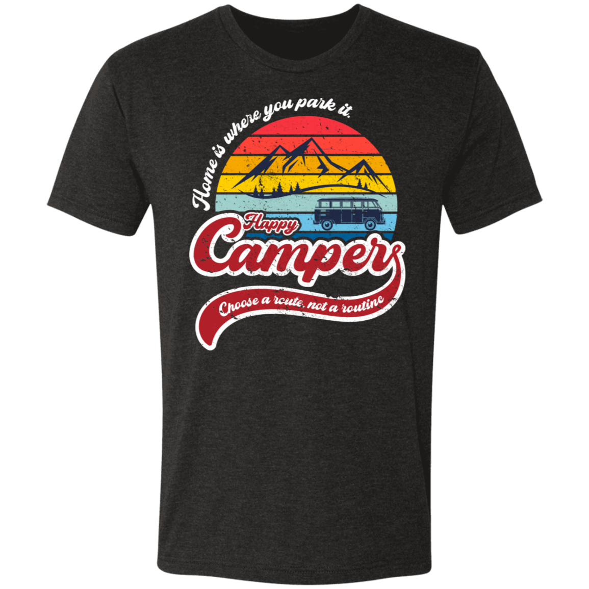 T-Shirts Vintage Black / S Happy Camper Men's Triblend T-Shirt